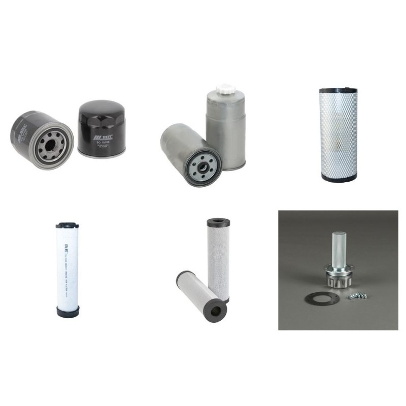 Filter kit for Case (Poclain) 221 E with Iveco F5CE3454E Engine  YR 2008