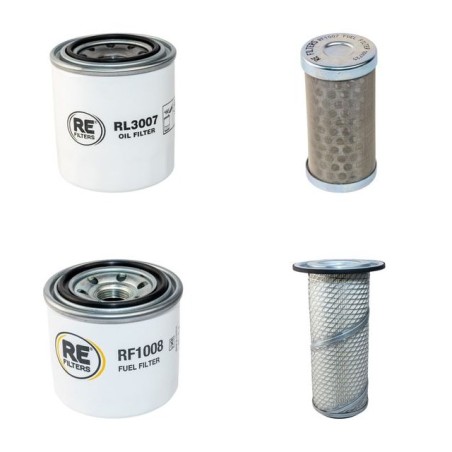 Filter kit for Case (Poclain) CK 32 with Kubota Engine Air, Oil, Fuel Filters