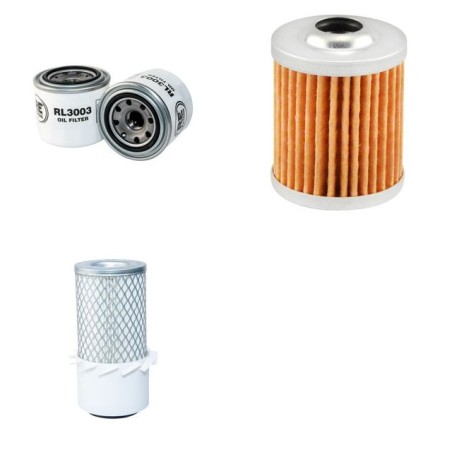 IHI 15 J Filter Service Kit w/Isuzu 3La1Pa Eng. SN Fuel Filter 44mm - Single Air