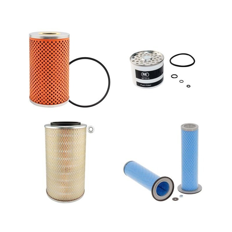 JCB 805 Filter Service Kit Air Oil Fuel Filters w/Perkins 4.248 Eng. SN  Oil Filter Element