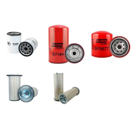 Filter Kit for JCB JS130 Air Oil Fuel Filters with Isuzu 4BG1T-S1 Engine Serial No PA2788 Year -2008