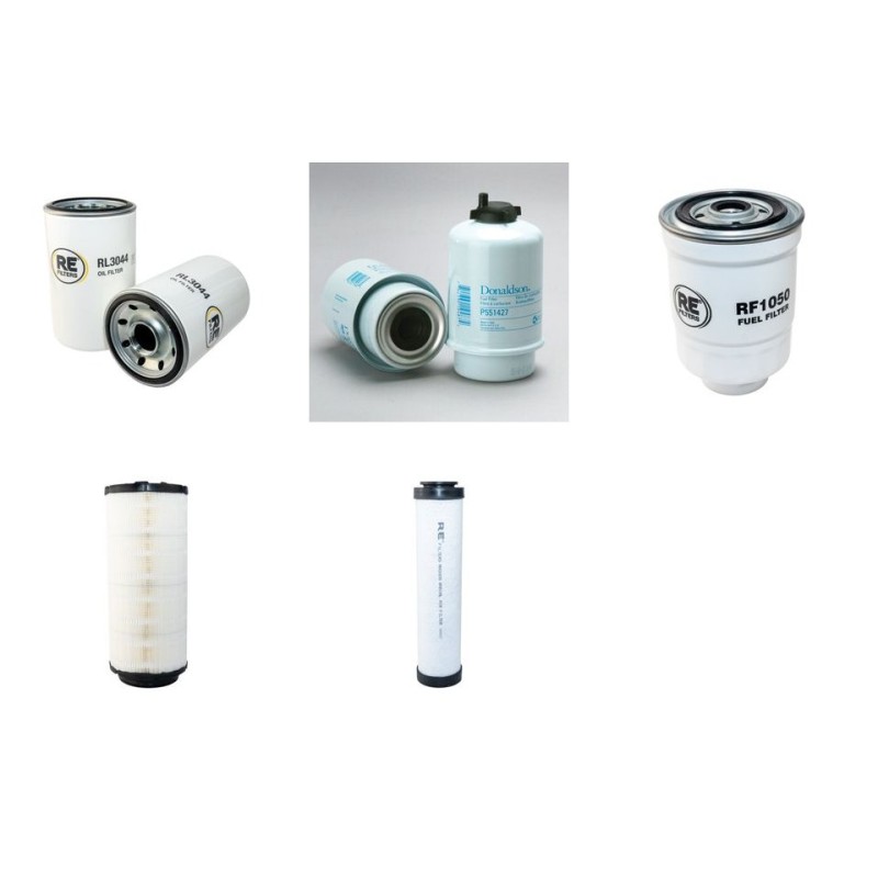 Filter Kit for JCB JS145W with Isuzu Engine Air, Oil, Fuel Filters