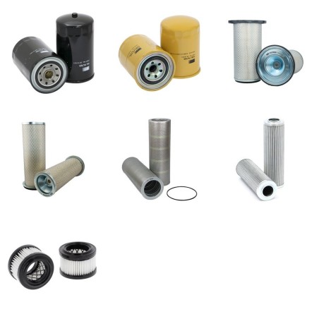 Filter kit for Kobelco Bagger SK210LC with Mitsubishi 6D34-T Engine Serial No YQU0701-