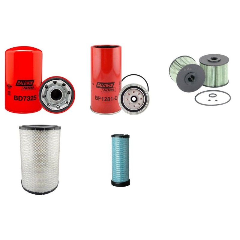 Filter kit for Kobelco Bagger SK260-9 Air Oil Fuel Filters with Hino J05E-TK Engine