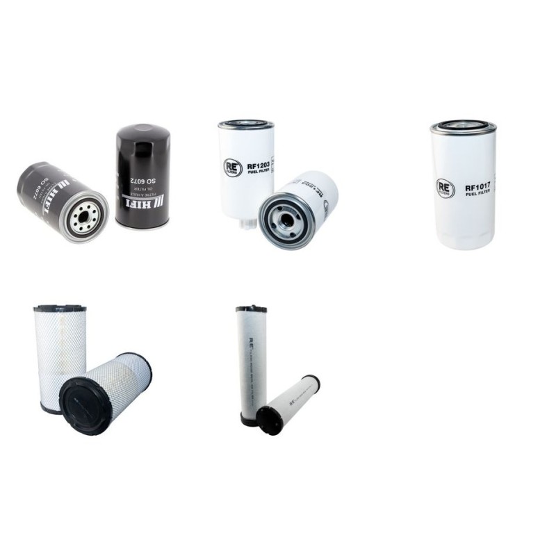 Filter Kit for Komatsu PW160-8 Air Oil Fuel Filters with Komatsu SAA 4B107E-1 Engine Serial No H60051-