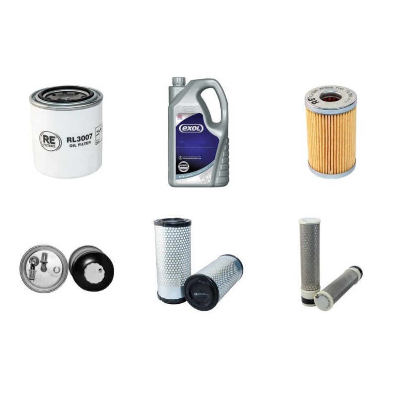 KUBOTA KX61-3 Engine Filter & Lubricant Kit w/Kubota V 1505-EU9 Eng.