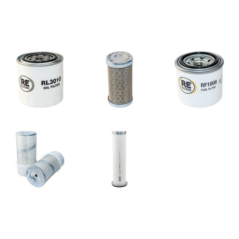 Kubota KX121-2 Filter Service Kit Air, Oil, Fuel Filters SN 55136--