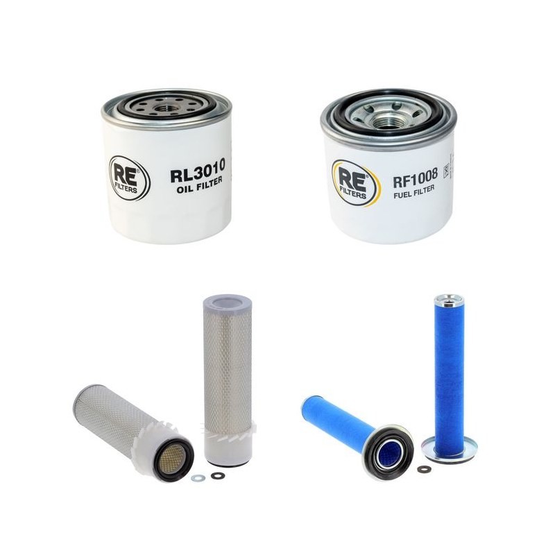 MUSTANG 442 Filter Service Kit Air Oil Fuel Filters w/Kubota V1902B Eng.