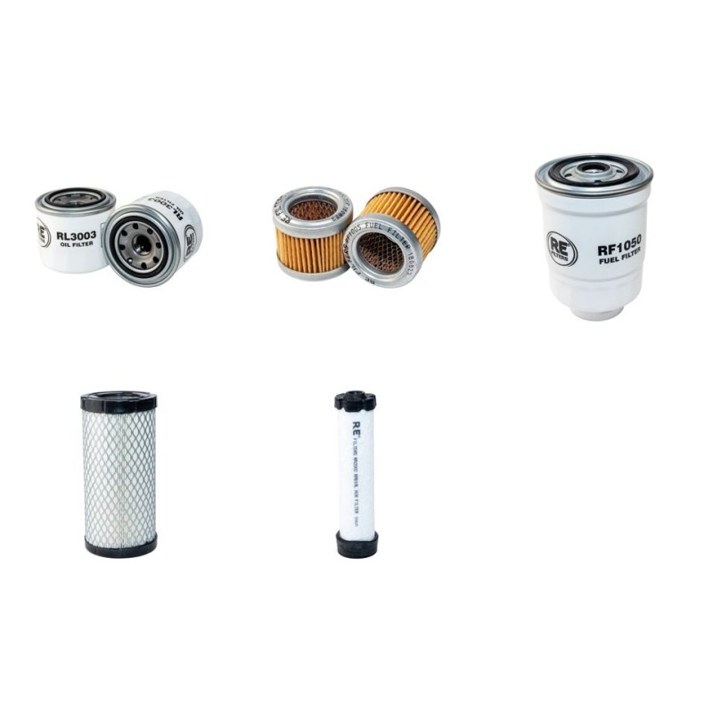 Filter Kit for Terex TC16TD Air Oil Fuel Filters with Mitsubishi L3E BI-ENERGIE Engine YR 2014