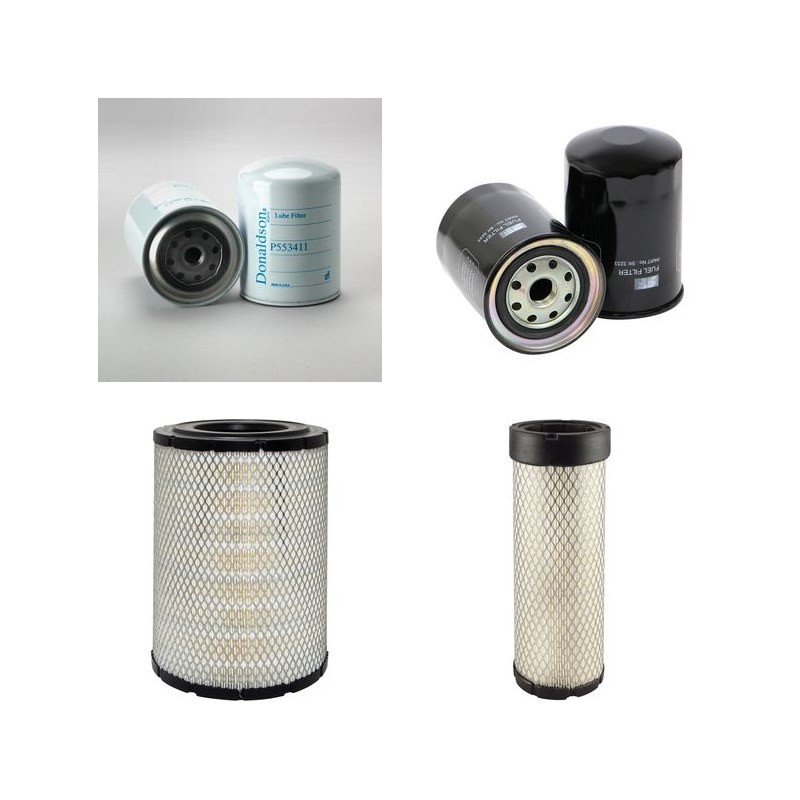 Filter Kit for Kubota M 128  xDT-C Air Oil Fuel Filters with Kubota F5802-TE2-AFQ Engine SN 50481- YR 2006- 125 CH
