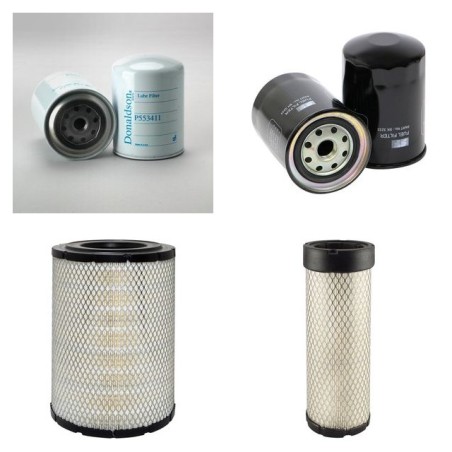 Filter Kit for Kubota M 128  xDT-C Air Oil Fuel Filters with Kubota F5802-TE2-AFQ Engine SN 50481- YR 2006- 125 CH