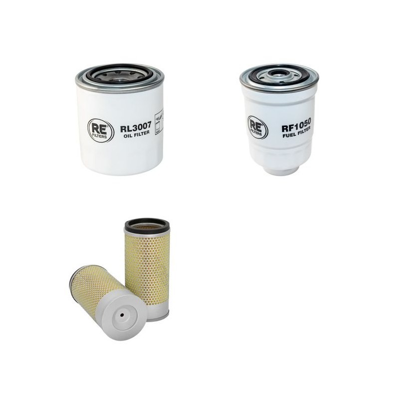 Filter Kit for Daewoo / Doosan D30G  Air Oil Fuel Filters with Yanmar 4TNE98 Engine