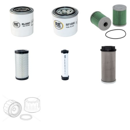 Filter kit for XCMG XE 27E with Kubota D1105 Engine 2021-