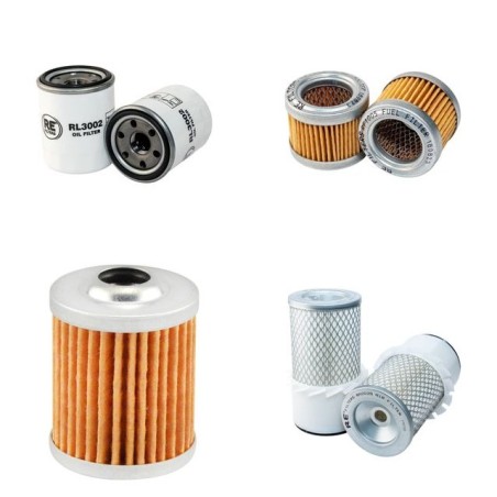 HANIX H26 C Filter Service Kit Air Oil Fuel Filters w/Mitsubishi S3L2Y231NSA  Eng.