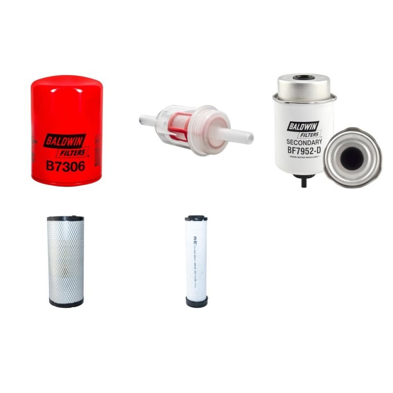 MECALAC AX 850 Filter Service Kit w/JOHN DEERE 4024HF295eng. 01.2012 -  Air Oil Fuel