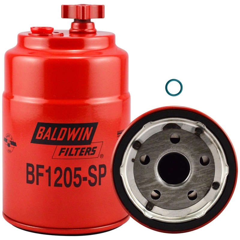 baldwin bf1205-sp, primary fuel/water separator spin-on with drain and sensor p