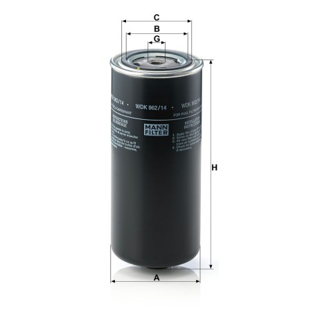 MANN-FILTER WDK 962/14 Fuel Filter - for Off-Highway Applications | RICO Europe