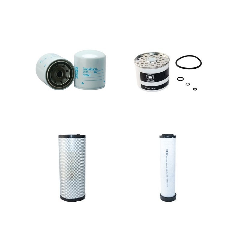 Filter kit for Fiat Kobelco W50 Air Oil Fuel Filters with Perkins Engine Year 03-