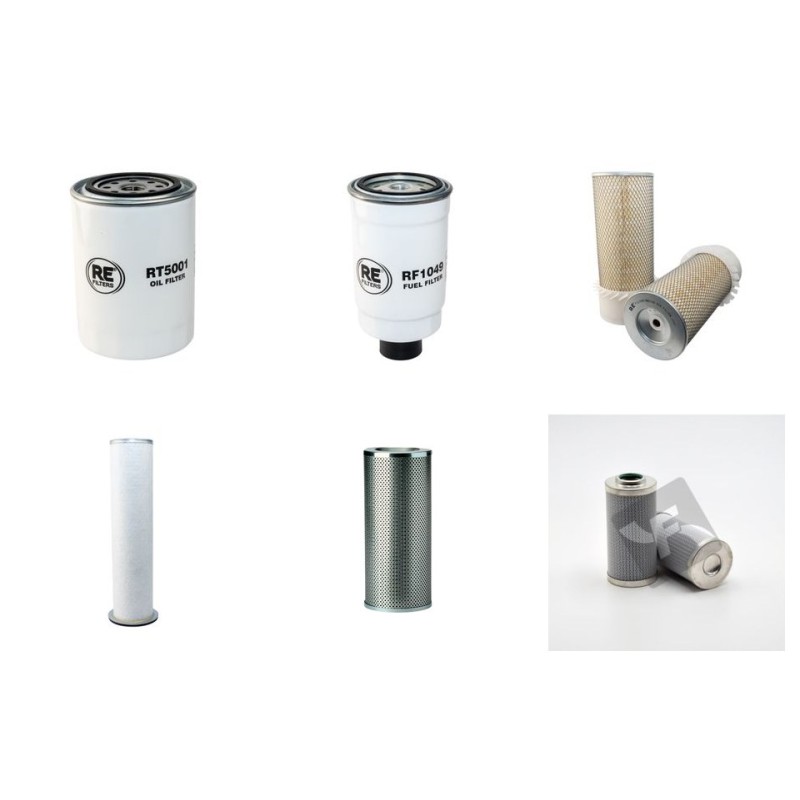 Filter kit for Fiat Kobelco EX125 WT with Perkins 1004.42T Engine