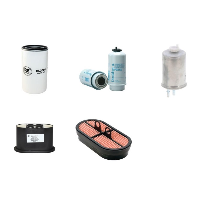 Filter Kit for JCB 540-140 Air Oil Fuel Filters with JCB 444TA4I81L1 Engine Year 2015 T4I/IIIB