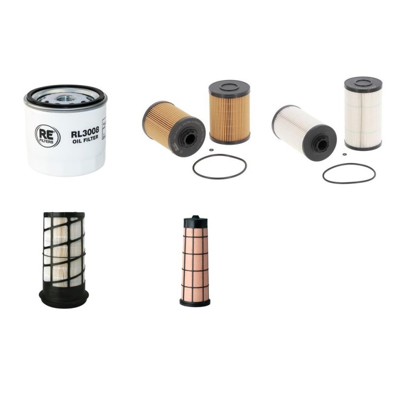Filter kit for New Holland E140C-SR Air Oil Fuel Filters with Mitsubishi D04EG-TTA Engine Serial No YH07-09001-
