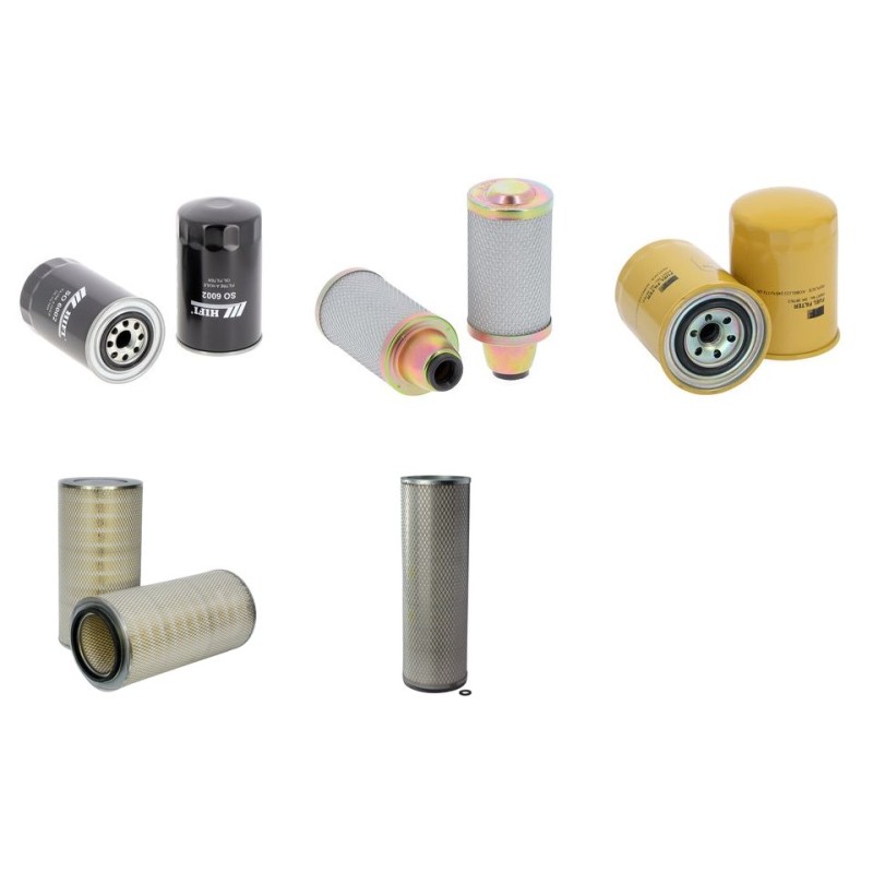 Filter kit for Kobelco Bagger SK250LC/NLC6 with Mitsubishi 6D34TLU2F Engine