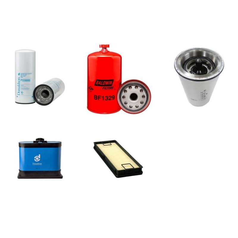 Filter Kit for Hyundai R 520 LC-9A with Cummins QSX 11.9 Engine Air Oil Fuel